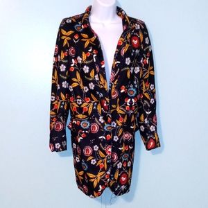 Order Plus Jacket Multi Color Floral Size Small 1 Button Faux Pockets